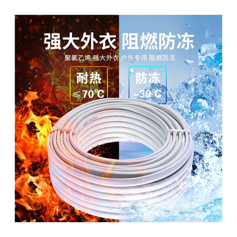 极速2023电线软线纯铜2芯0.5u/0.75/1.5/2.5/4平方RVVB铜线护套线