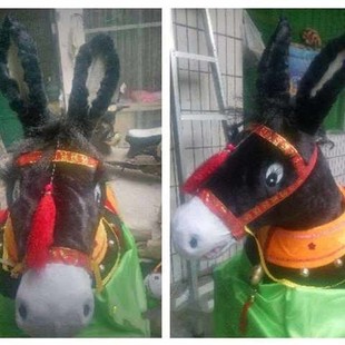 极速毛驴道具杂i耍表演扭秧歌公园驴头喜庆模型服装道具小驴搞笑