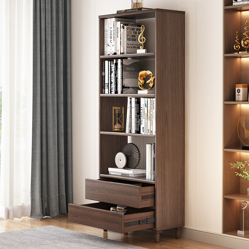 极速实木书架f置物架落地现代简约简易小型书柜书房学生多层收纳