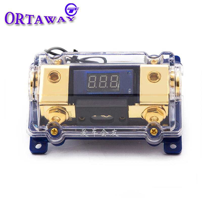 极速汽车音响电源线透明保险丝座一出一保K险胆保险盒带电压数码