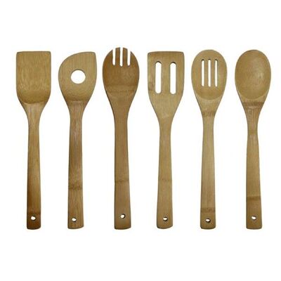 极速7 PCS Kitchen Cootking Utensils Wooden NonStick