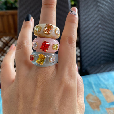 极速Neaw Korean Artistic Irregular Geometric Colorful Transp