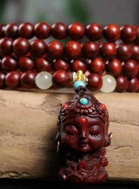 极速赞比亚小叶g紫檀DIY毛衣链度母款手链规格0.6女款念珠装饰品