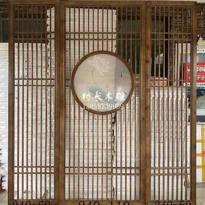 极速新品木雕隔断花格实木新中式镂D空雕花仿古门窗屏风遮挡玄关