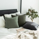 极速北欧ins风纯色抱枕套靠垫z白色纯棉腰枕床头床上沙发客厅绿色