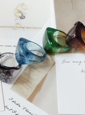 极速Transparent Gold Foilu Resin Marble Pattern Rings ndy Co