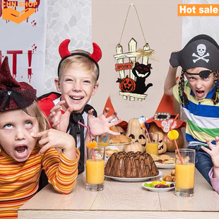 极速Happy Halloween Door decorations pendaNnt wooden placard