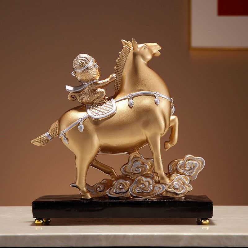 极速新中式创意装饰品摆件办公室桌面背景柜招财S高端大气上档次