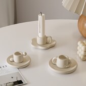 极速insd风北欧简约陶瓷烛台摆件饰品拍摄道具装 饰摆拍陶瓷香薰蜡