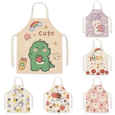 极速Woman Apron for Kitchen Flower Print Hair Apron HYome Us