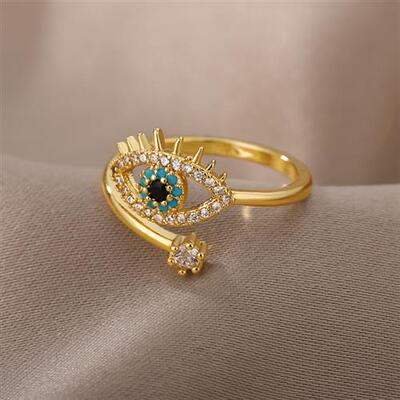 极速Lucky Turkish Blue Evivl Eye Rings For Women Open Adjust