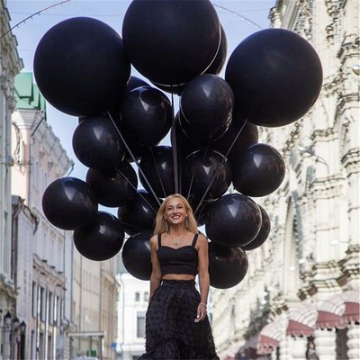 极速5/10/12/18 jInch Black Balloons Flashing Metallic Balloo