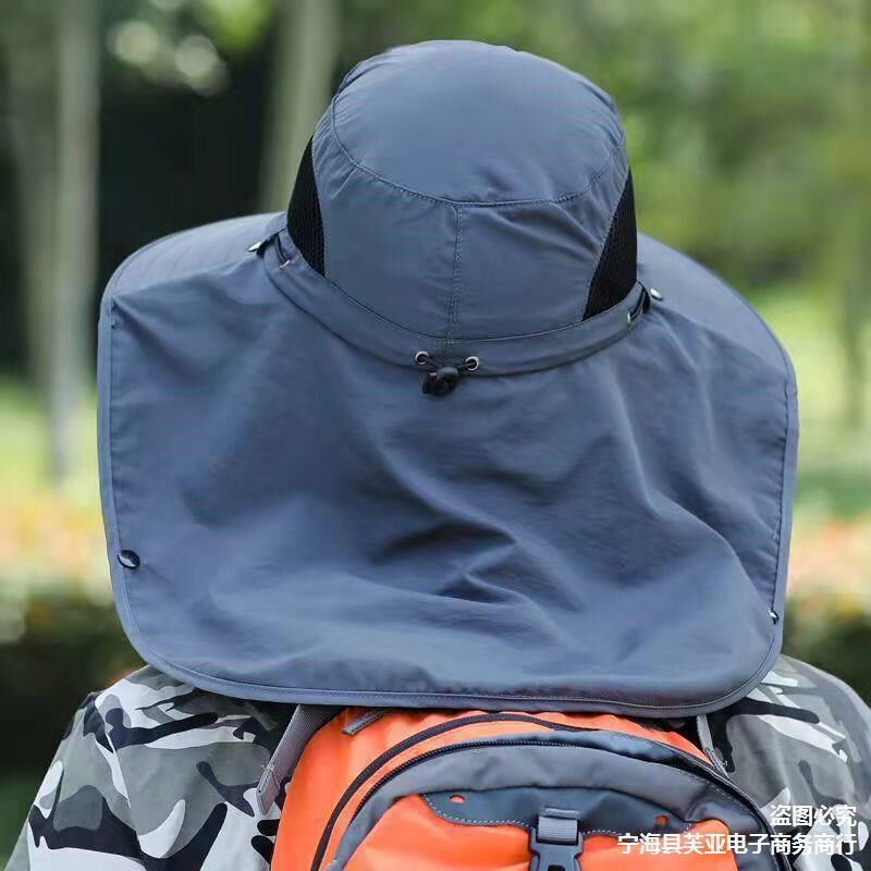 热销遮阳帽男款男钓鱼q帽防紫外线太阳帽防嗮防水帽夏季出游遮脸