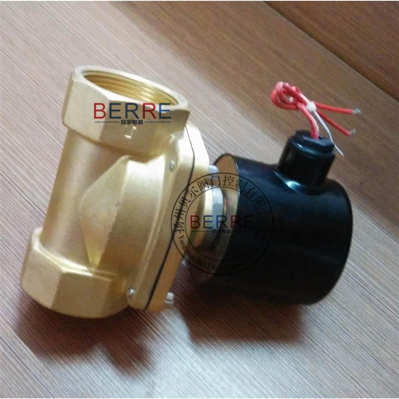 热销供应丝口连接黄铜材质水用v电磁阀价格 ZCS-20常闭水用黄铜电