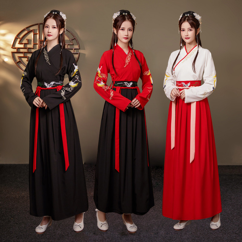 速发汉服中国男古服武侠风交领风齐腰日常学生班装古风汉元素