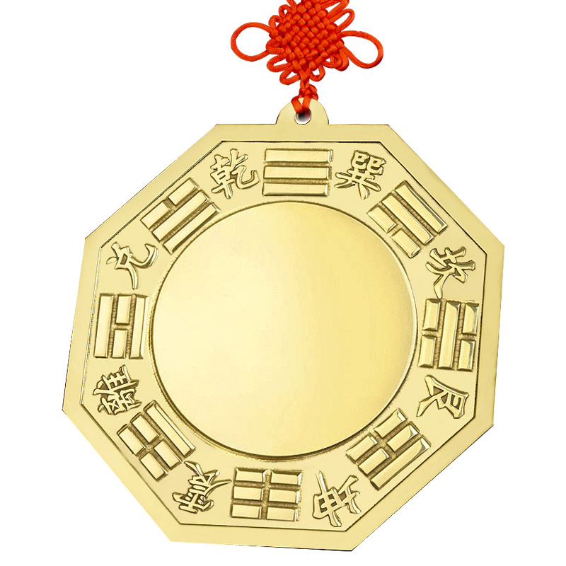 速发太极八卦镜黄铜桃木凸镜家用九宫太极门口大门台客厅装装饰挂