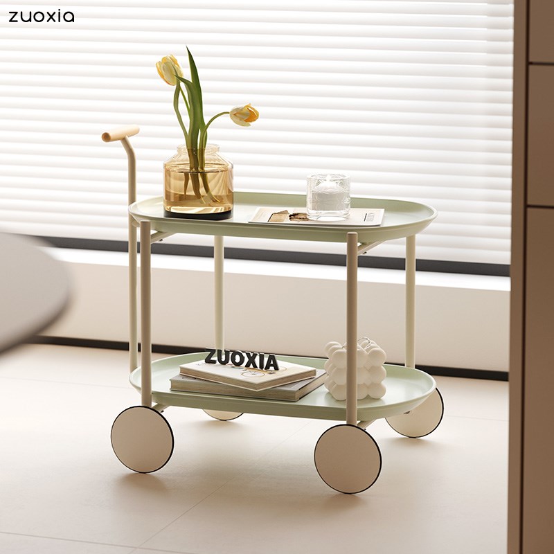 速发月下左球车奶油小推车可移动沙多边几简易创意发功能收纳置物