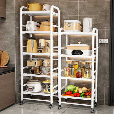 速发厨房锅架置物架落地放小家电多功能架子可移动家用多层调味料