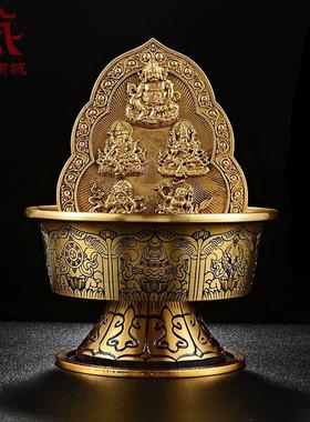 水财神铜家居客厅桌面五行水路供现代用品摆件五路财神