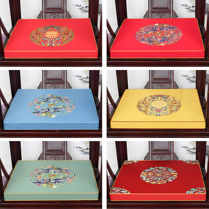 速发垫中式刺绣红木沙发坐新太师圈茶桌椅垫餐椅实木家具椅椅垫可