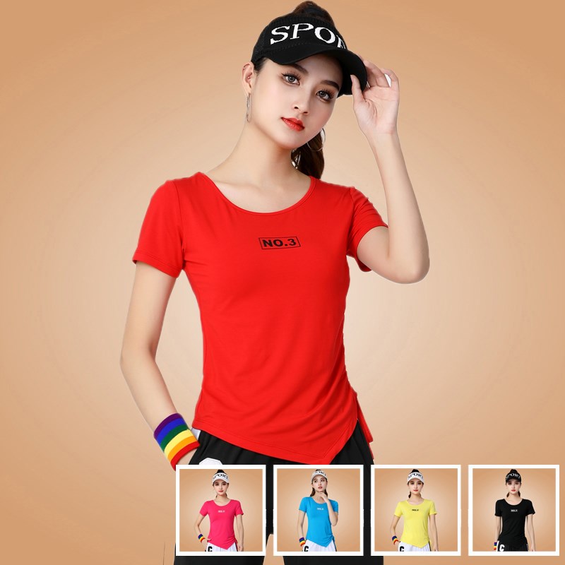 速发广场舞服装新款跳衣莫代尔舞蹈练功服运动健身操上舞T恤夏