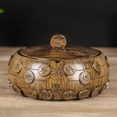 创意树脂烟灰缸带盖大号高端大气上档次架烟水槽中式 轻奢象棋烟缸