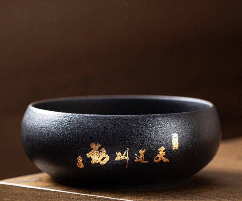 陶瓷笔洗缸大容量 家用中式复古国画书法青花洗墨缸砚台墨盘墨碟