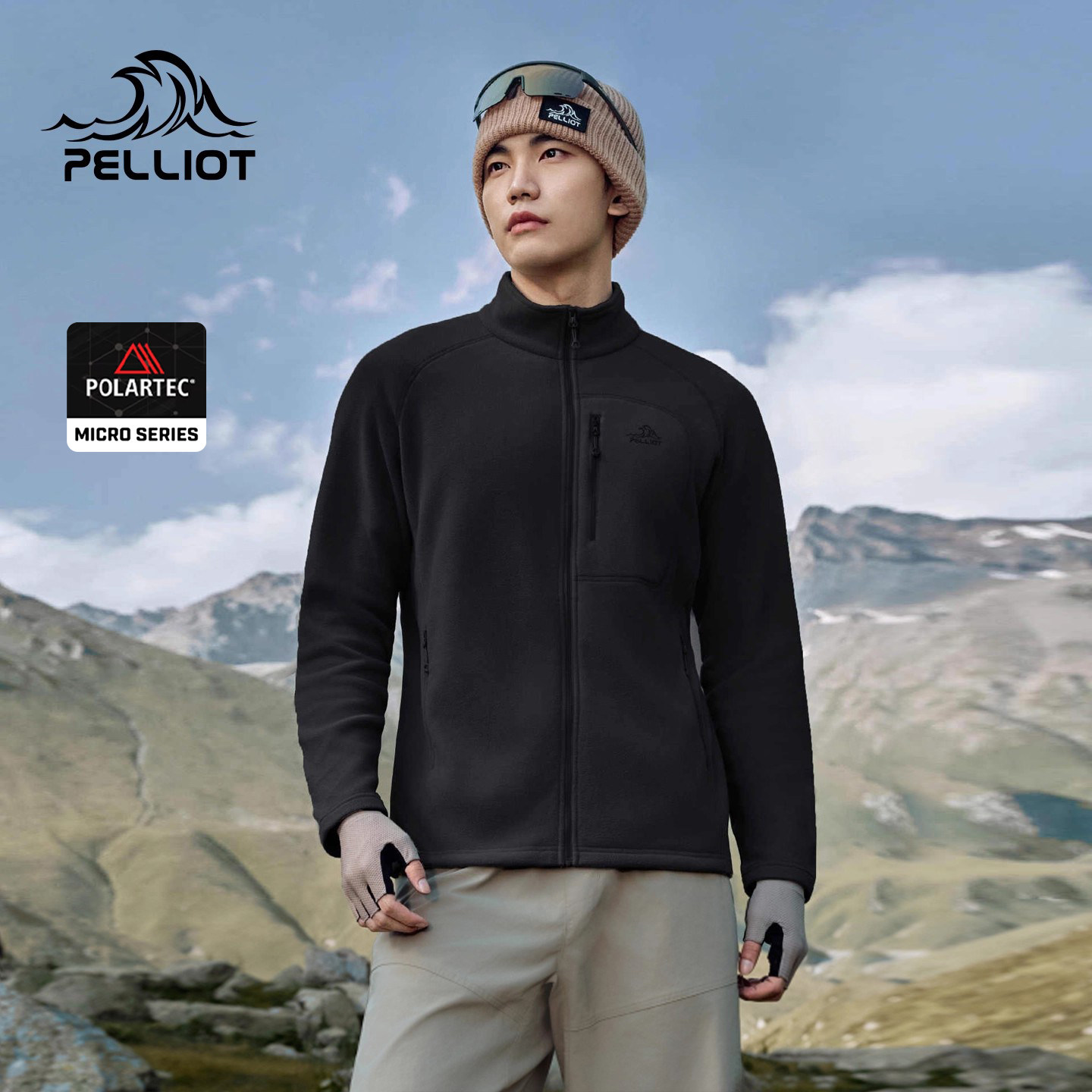 伯希和户外Polartec Micro抓绒外套男款防风保暖摇粒绒冲锋衣内胆