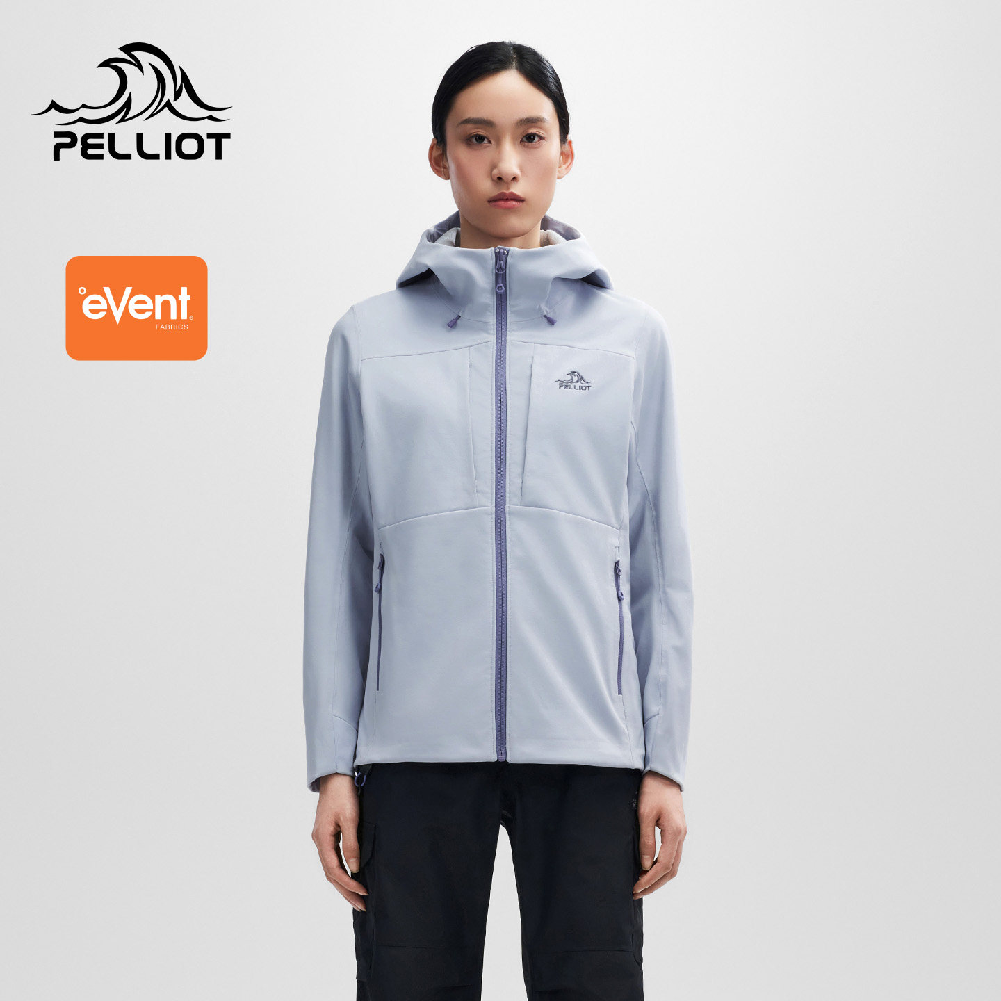 【风盾P25】伯希和户外软壳衣女秋冬eVent防风耐磨加绒保暖登山服