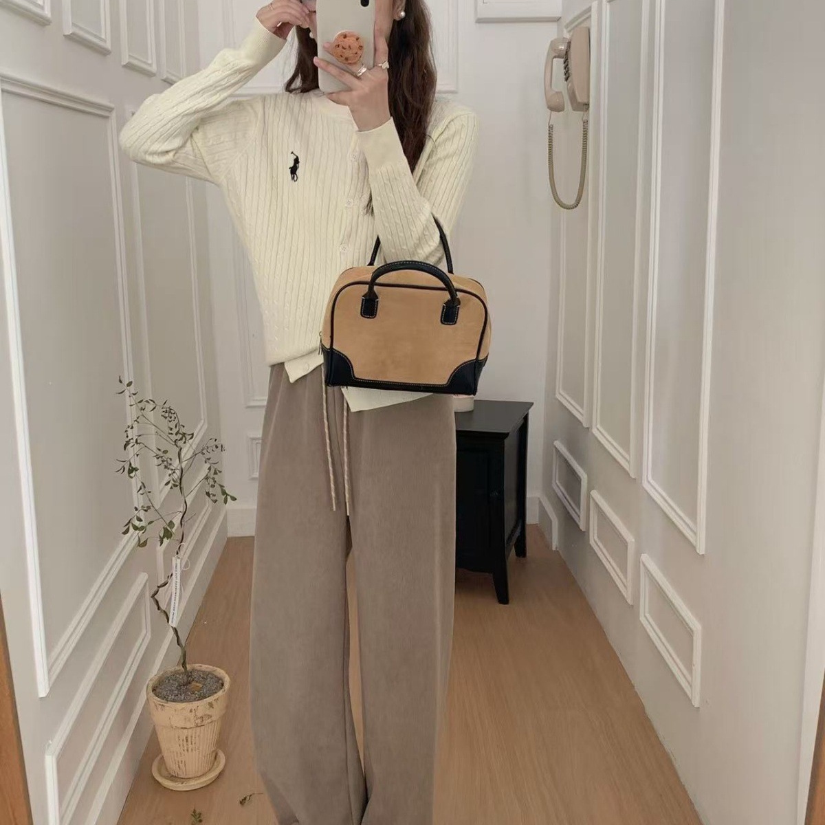 保暖加绒裤子女冬直筒裤休闲加厚外穿高腰百搭质感遮肉显腿阔腿L