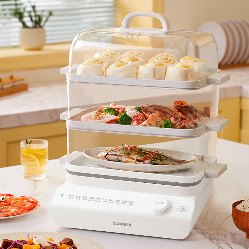 速发多功能电蒸锅电蒸煮一体电蒸笼家用小型三层大容量多层,厨房电器,电煮锅,淘宝优惠券,粉丝福利购,淘宝优惠卷