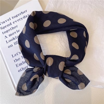 丝巾女春秋2025新款棉麻小方巾