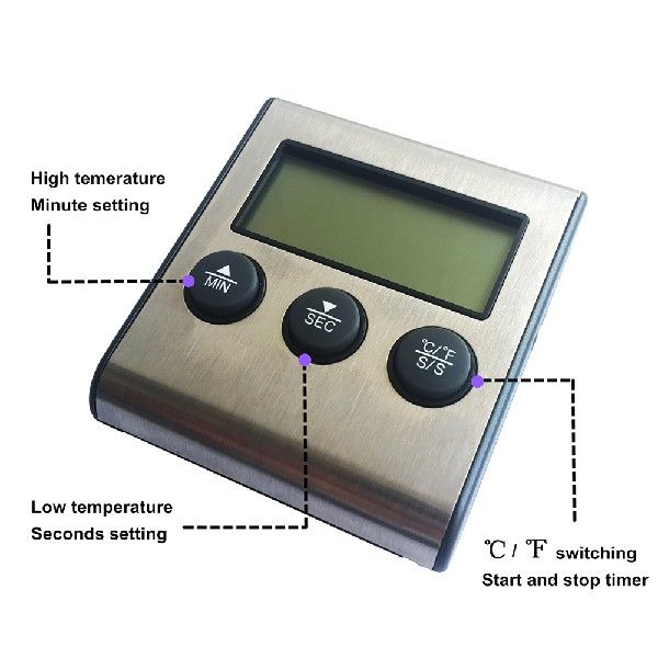 极速Digital Display Foosd Thermometer Probe Meat Timer Meter