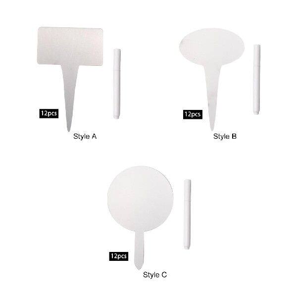 极速12Pcs Clear T Type Plant Tags and PJen Plant Marker Labe