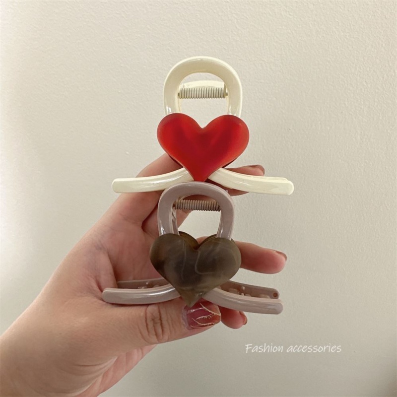 极速高端半扎发后脑勺鲨鱼夹甜美爱心小号抓夹夹子头饰Z女发夹森