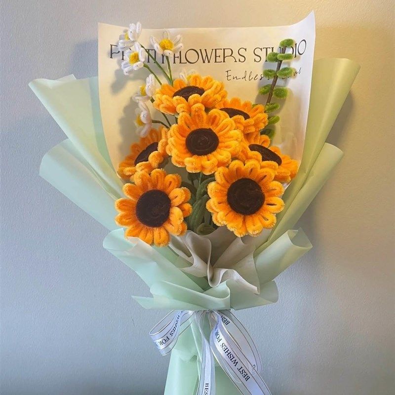 极速厂家送给老师的手工花束制作教师节礼物毛O根扭扭棒diy材料包