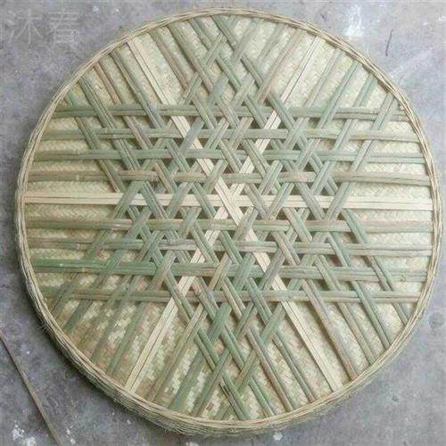 极速竹编簸箕家用圆形有孔筛装饰传统全竹晾晒农家竹匾.纯手工竹