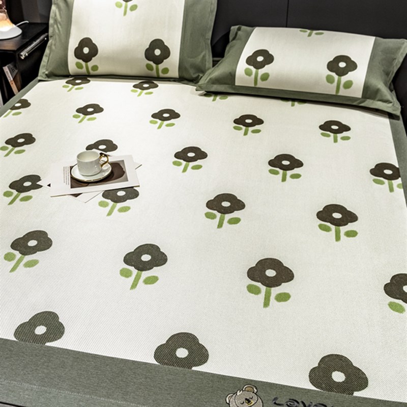 极速insd小清新可爱冰藤席1.5m1.8米套件空调软席床笠款1.2米夏季