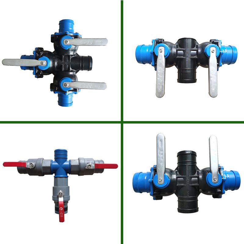 极速大流量农用滴k灌带微喷灌三通四通快速接头带开关球阀2.5寸3