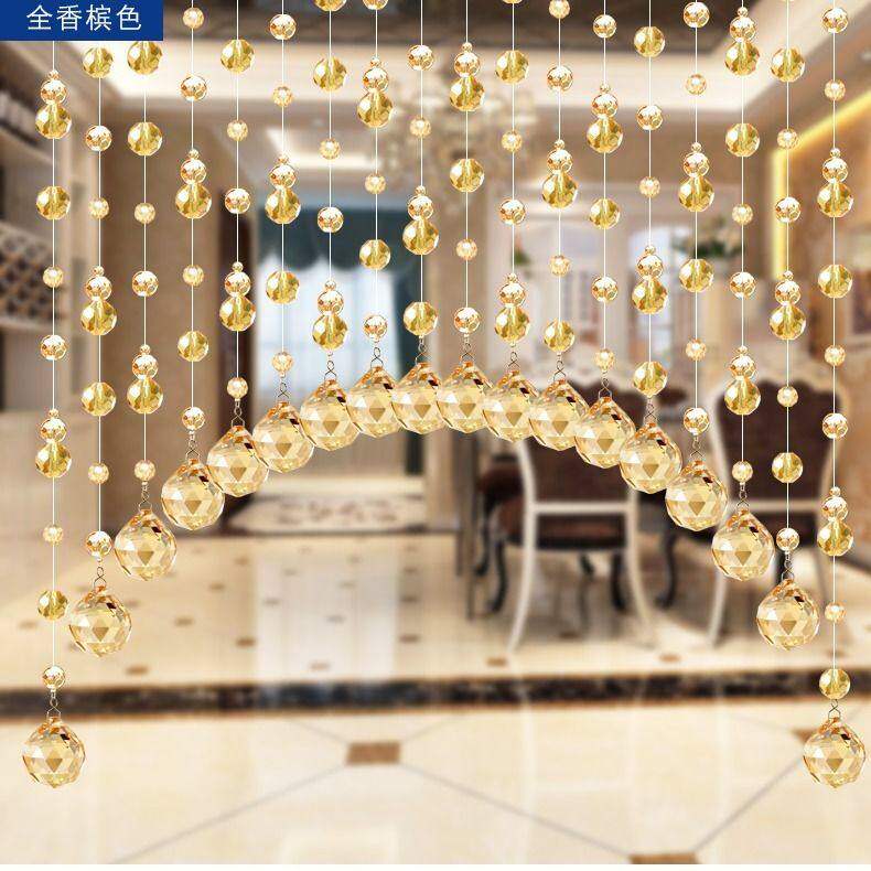 极速风水门帘水晶珠帘弧r形水晶紫色隔断 客厅玄关帘子葫芦家用葫