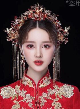 极速新婚式秀禾服k新娘头饰2203新款新娘礼大气发红色DZY敬酒龙簪
