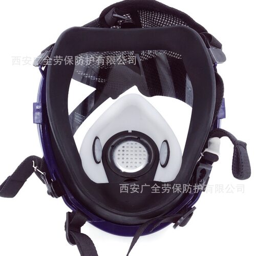 热销充电便携f式电动挂腰送风式防毒面具球形防尘防毒全面罩长管