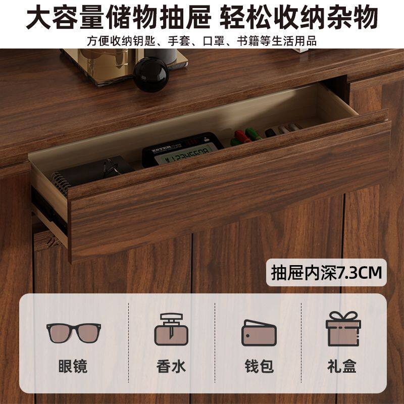 中式实木鞋柜家用门口入户客厅玄关一体新款大容量靠墙储物柜收纳