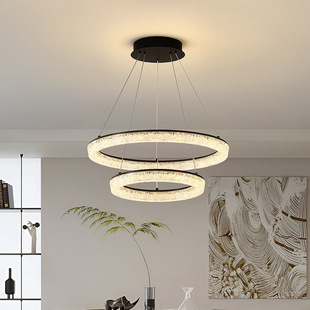 2025新款意式极简高端大气高级感轻奢现代简约圆环客厅灯主灯吊灯