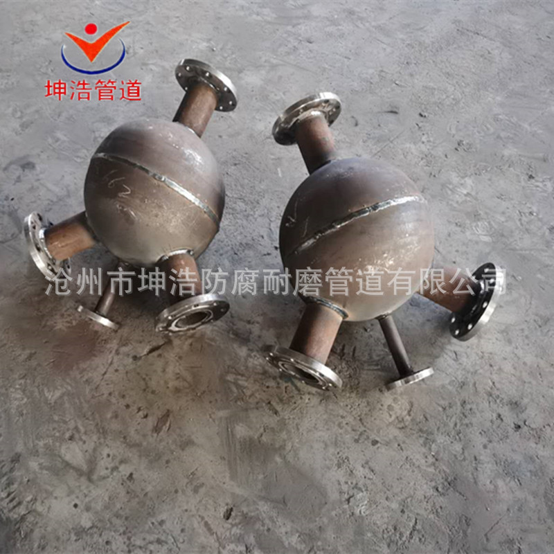 耐磨陶瓷90°球形弯头耐高温