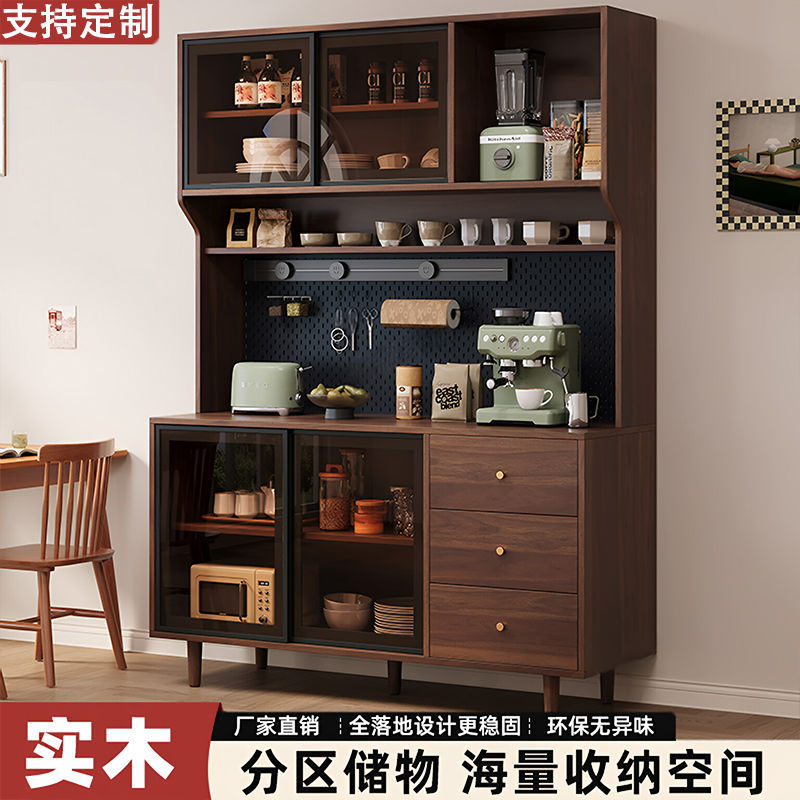 小户型实木岩板靠墙置物餐边柜