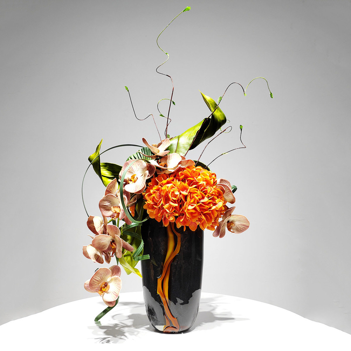 现代样板房售楼处软装花艺插花仿真装饰假花摆设酒店餐桌高端摆件