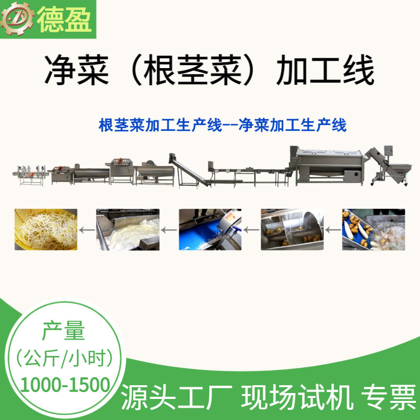 新型全自动净菜加工生产线大型输送式果蔬清洗机肉类蔬菜水果加工