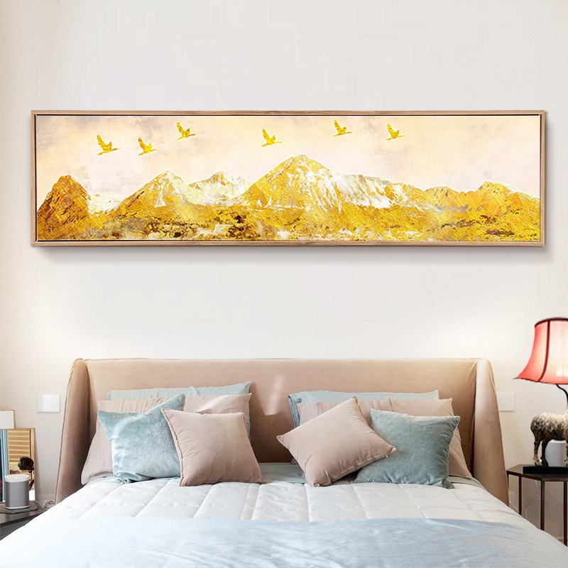 热销兰薇妮c欧式卧室床头画客厅家居墙画大幅装饰画清新富贵金山
