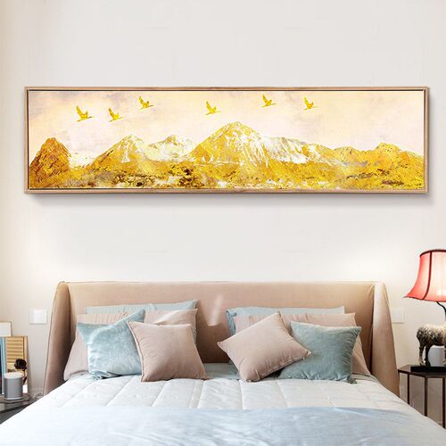 热销兰薇妮c欧式卧室床头画客厅家居墙画大幅装饰画清新富贵金山
